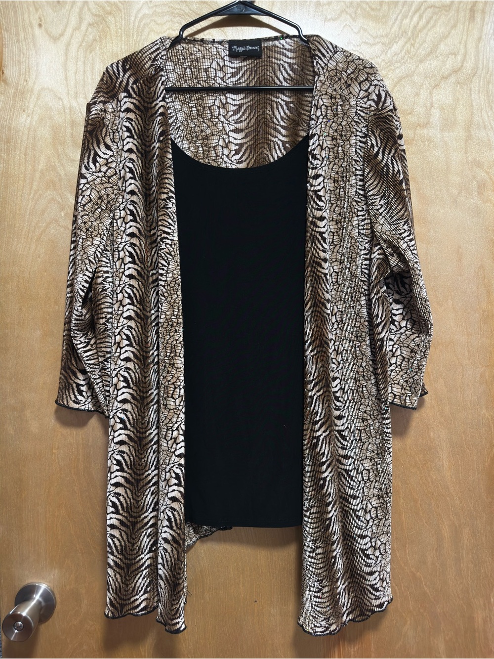 Maggie Barnes 2-Piece Animal Print Top - Brown